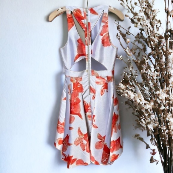 Sachin & Babi Noir Sleeveless Floral Jacquard Cut-Out Back High-Low Dress - Picture 4 of 12